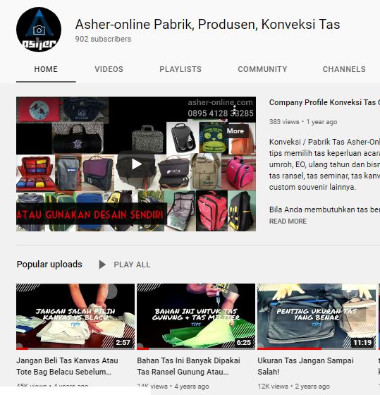 pabrik tas asher-online youtube